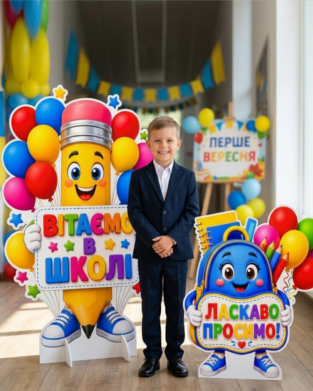 🎒✏️ Фотозони «Олівець» + «Наплічник» в одному наборі