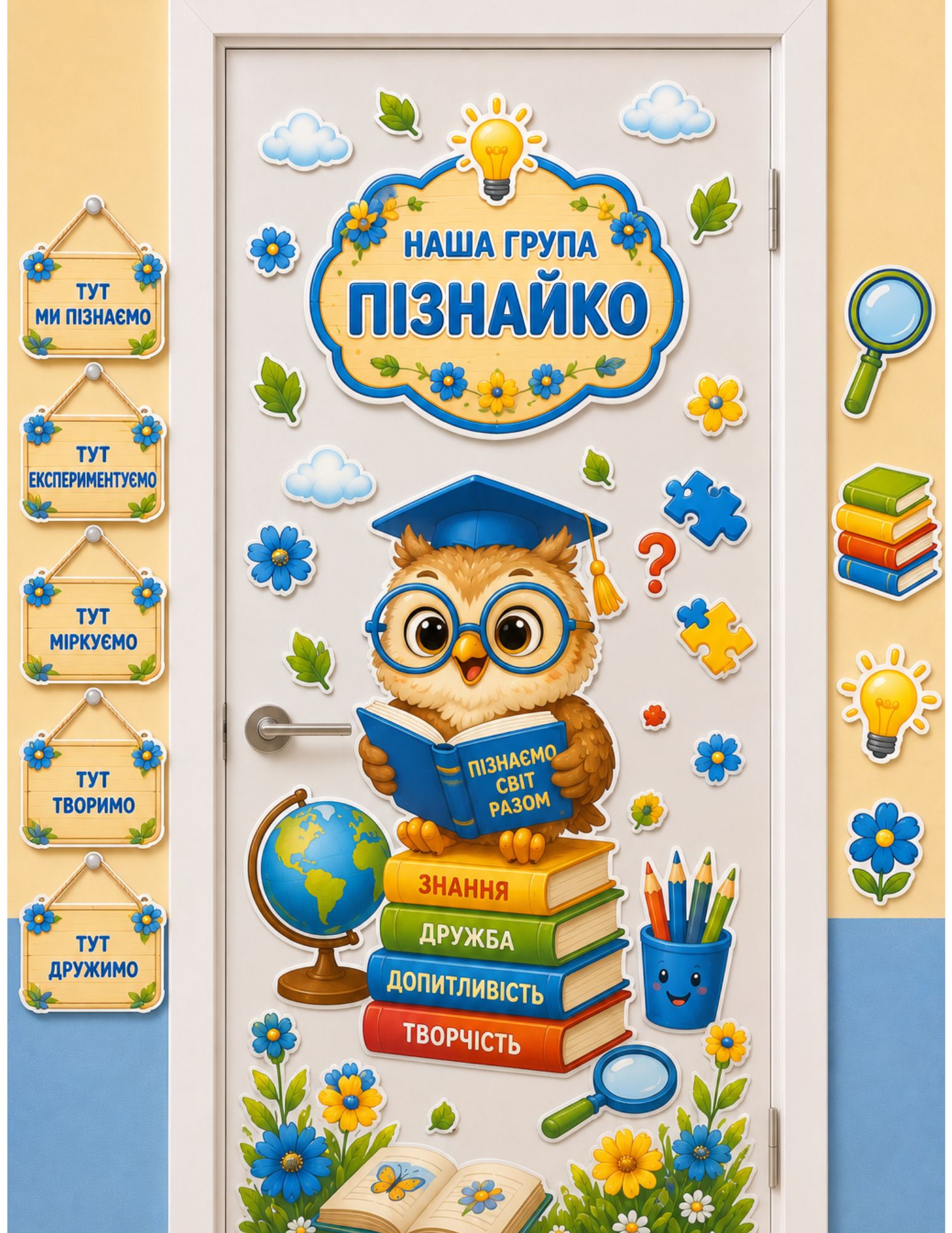 РУПА «ПІЗНАЙКО» АБО «ВСЕЗНАЙКИ» офрмлення дверей