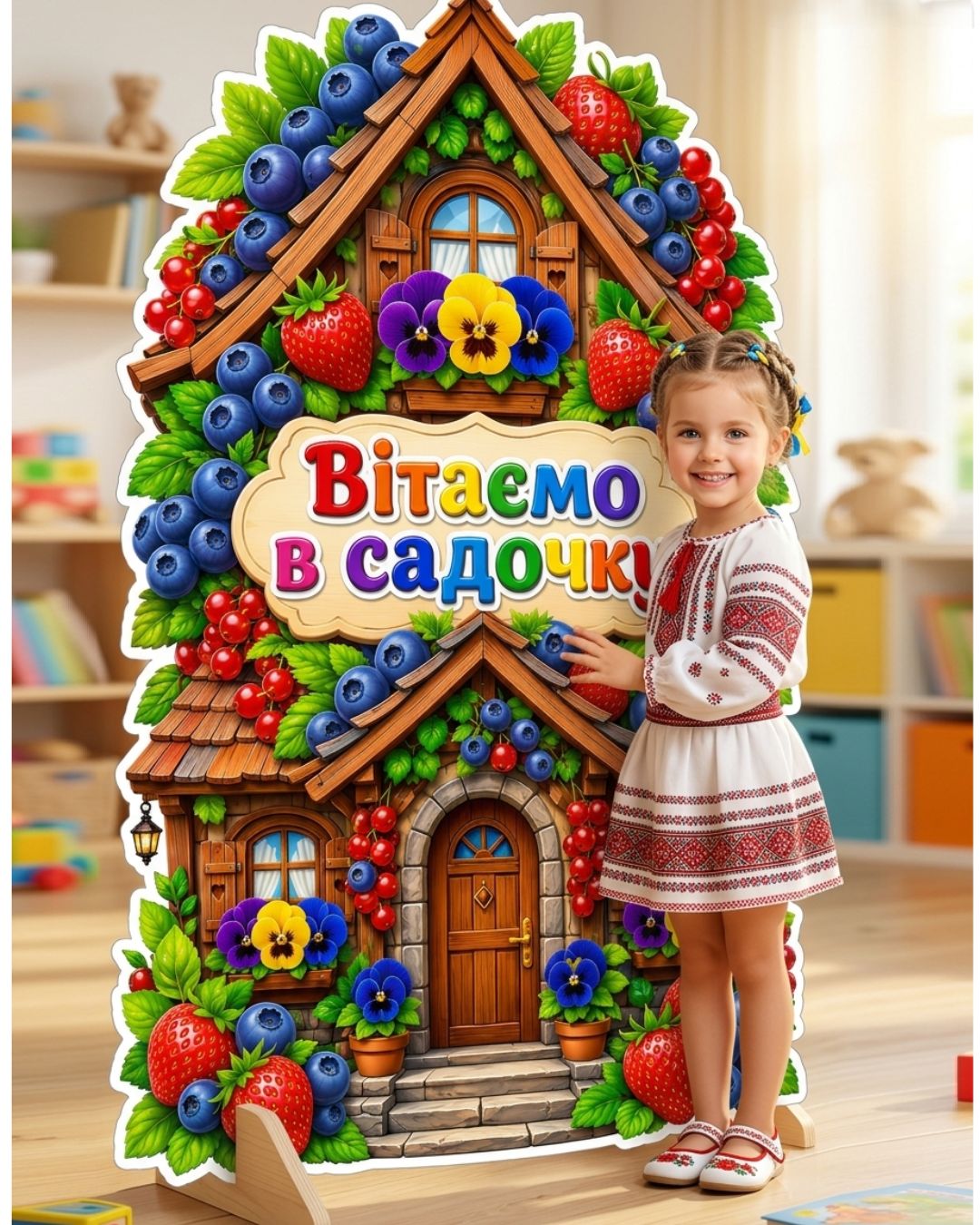 🍓 Фотозона «Вітаємо в садочку» в ягідному стилі
