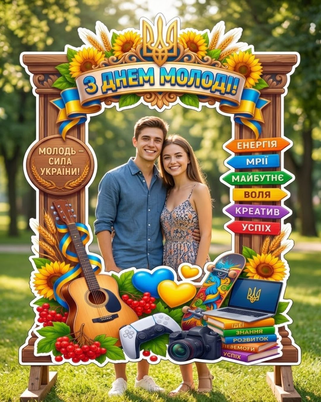 📸 Рамка для фотосесій "Вітаємо з Днем молоді"