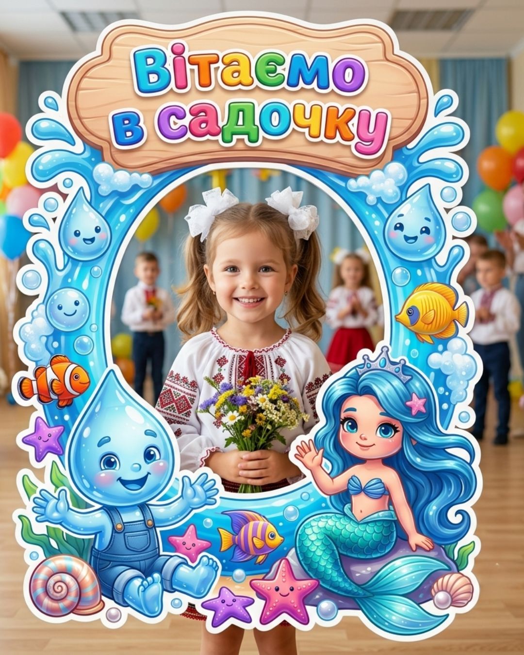 🌊🐠 Фотозона «Вітаємо в садочку» — водна тематика