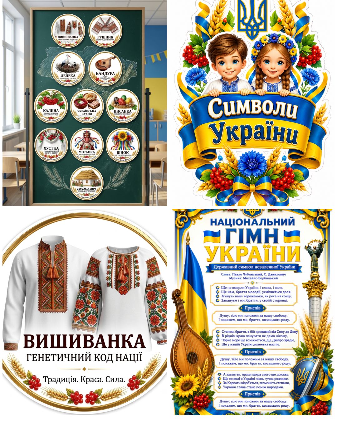 Повний набір державних символів для друку а4