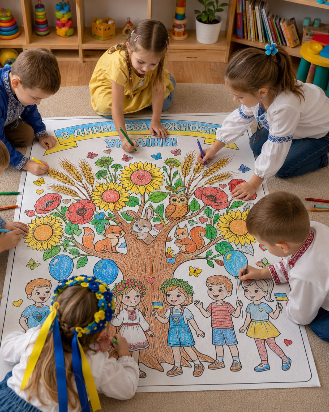 🌻 Гігантська розмальовка до Дня Незалежності України