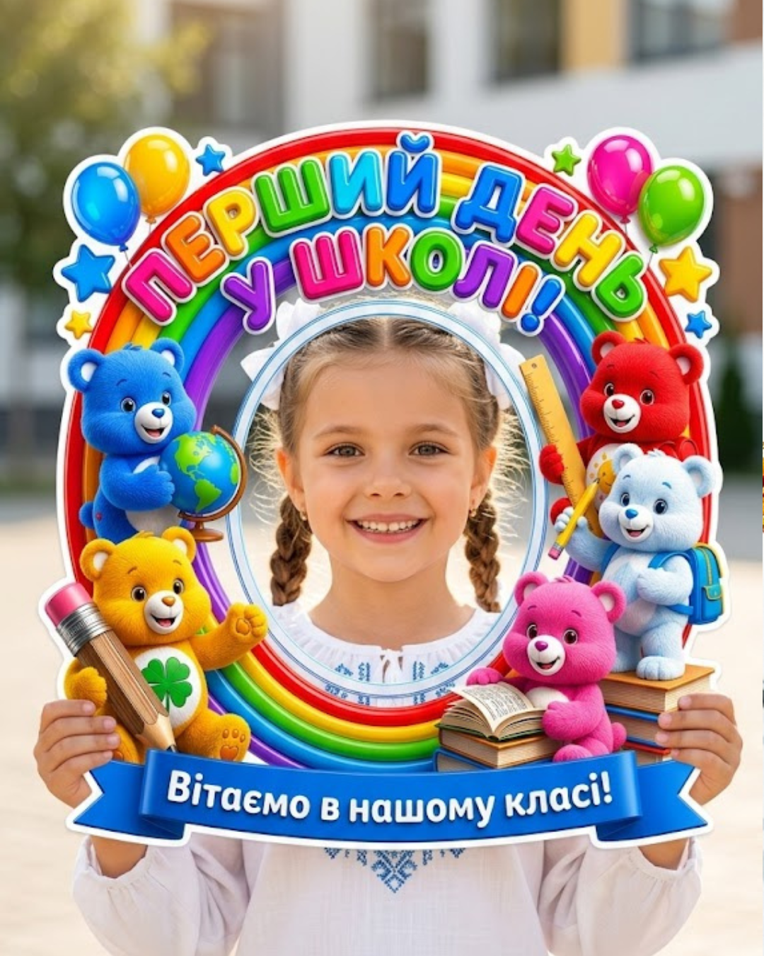 РАМОЧКА «ПЕРШИЙ ДЕНЬ У ШКОЛІ» З ВЕДМЕДИКАМИ