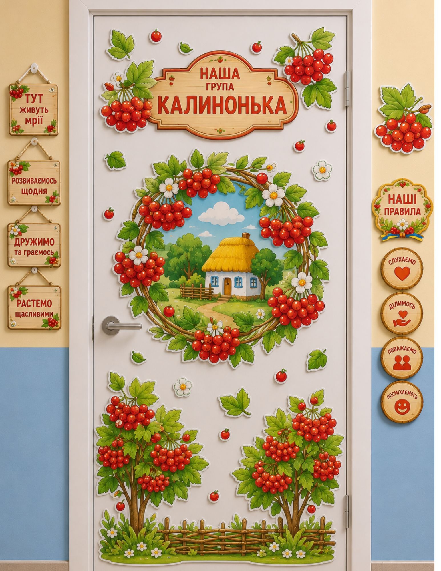 ОФОРМЛЕННЯ ДВЕРЕЙ: ГРУПА  «КАЛИНОНЬКА»