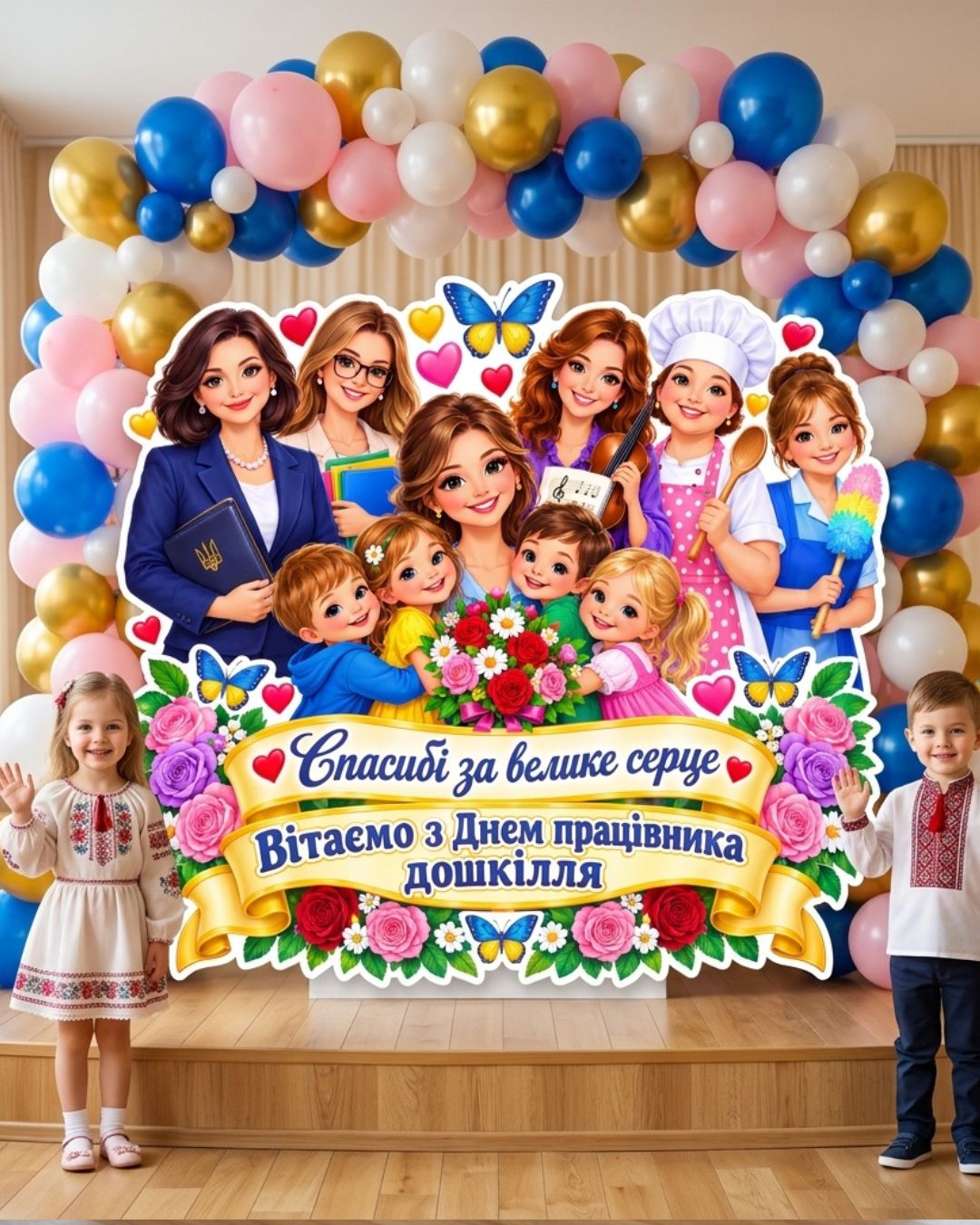 Плакат «Вітаємо з Днем дошкілля» 🌸