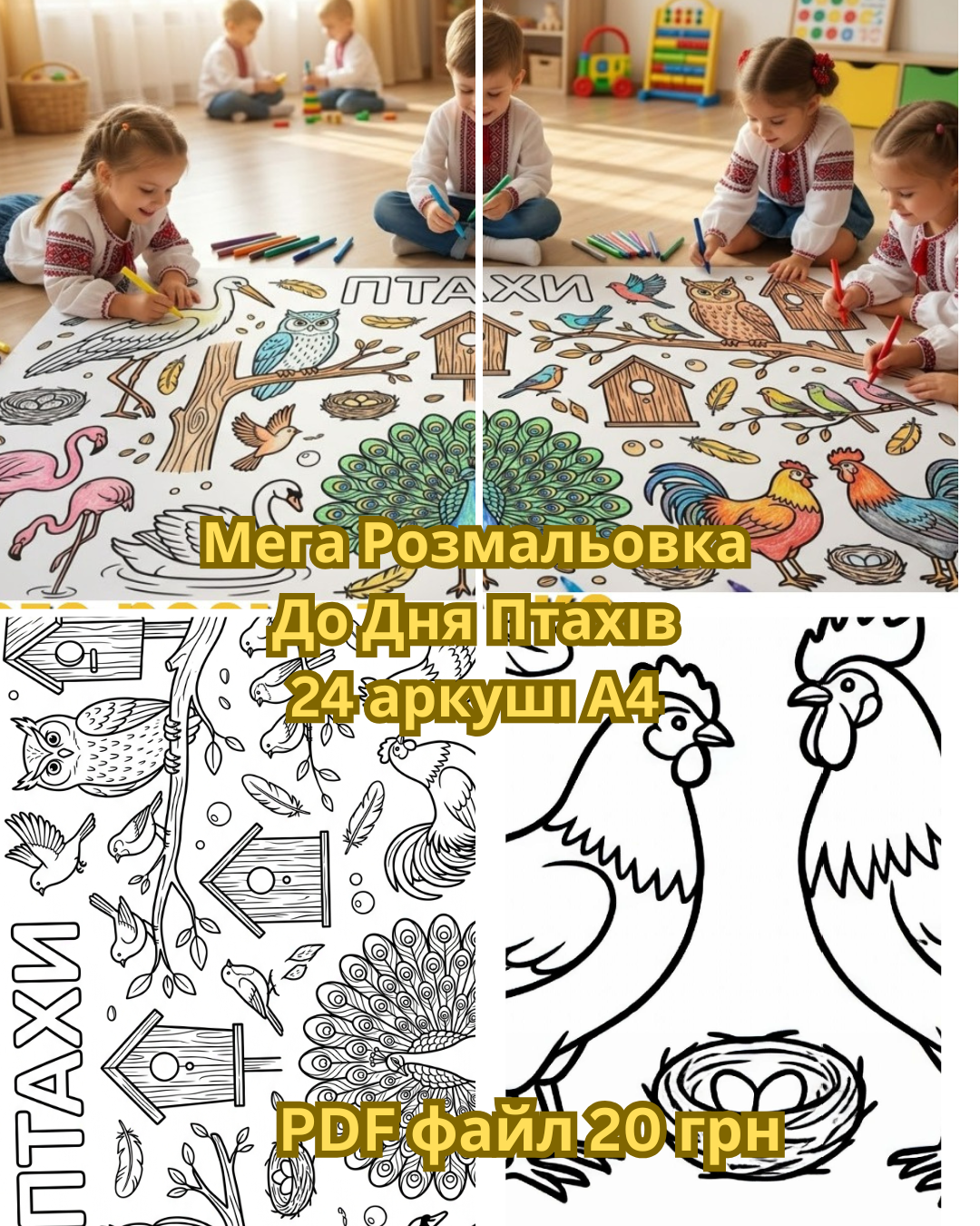 Розмальока ПТАХИ